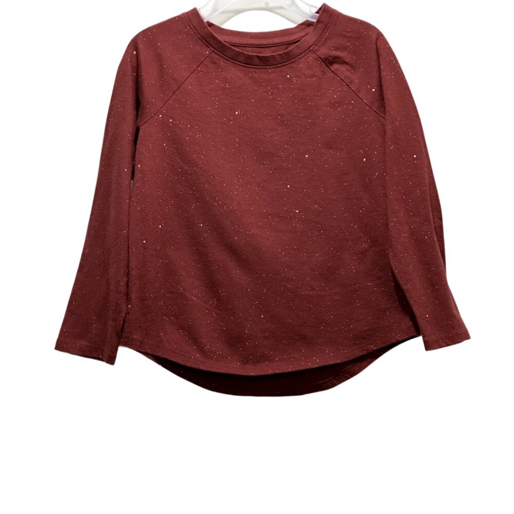 Girls Burgundy Sparkle Top Size:5T